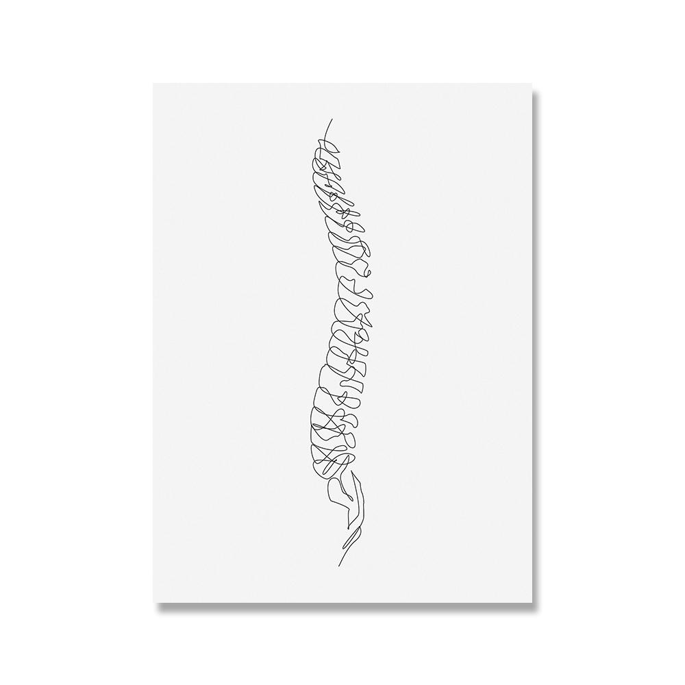 Позвоночник Позвонки Абстрактный Рисунок Печать Хиропрактика Минимальное Медицинское Искусство Холст Картина Анатомия Подарок Хиропрактик Плакат Декор Без Рамки