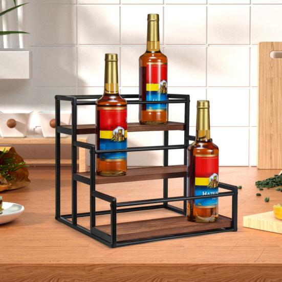 3-уровневая стойка для кофейного сиропа, держатель для 12 бутылок сиропа, прочная приправа для винных бутылок