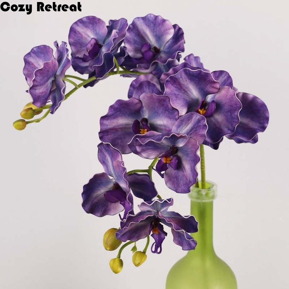 Butterfly Orchid Artificial Orchid Flower Real Touch Realistic Simulation Big Moth Orchid Luxury Handmade Fake Flower Branch