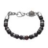 Agate Beads Black Men's Bracelet, Color (Model DX1163040)