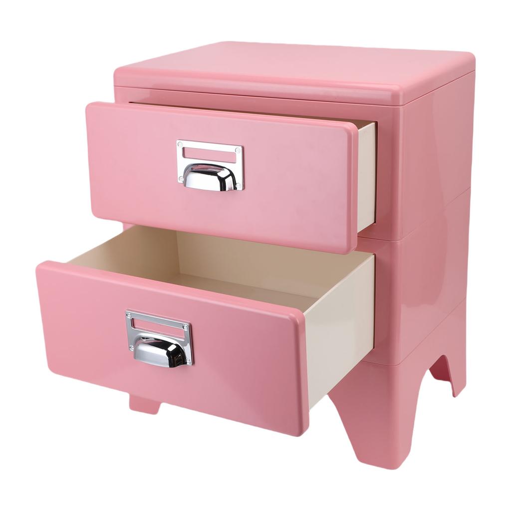 Nightstand Creative Vintage Bedside Table with 2 Storage Drawers for Bedroom Living Room Sofa