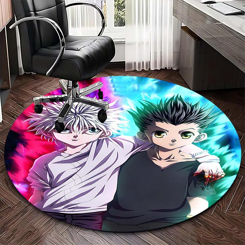 1 шт. Ковер круглый Hunter x Hunter Киллуа и Гон - Дизайн Аниме Мультфильм Коврик для офисного кресла