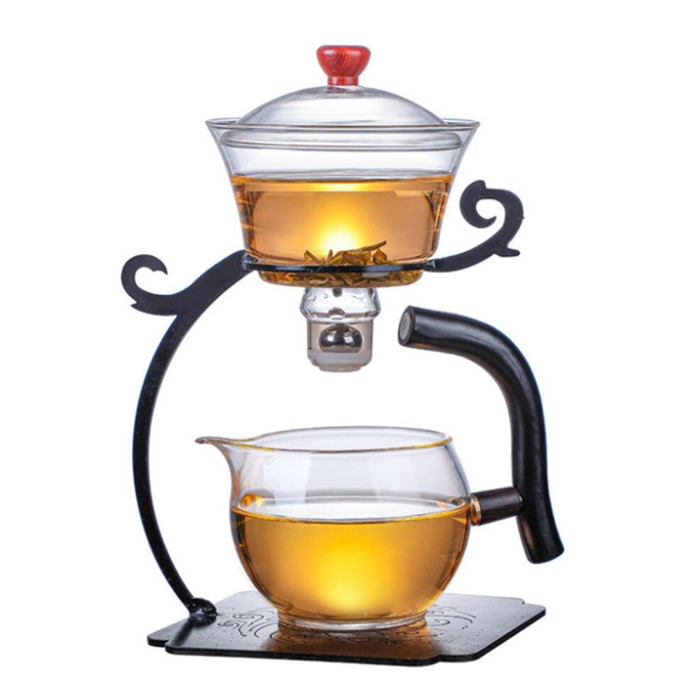 Креативный японский автоматический полуавтоматический стеклянный чайник с магнитной присоской, заварочный чайник