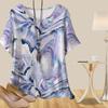 Женская повседневная свободная весенняя рубашка, женские топы с коротким рукавом и принтом в виде тушью