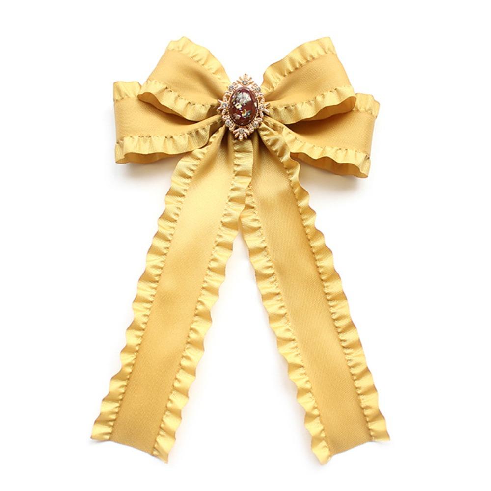 Fabric Bow Tie Detachable Bowknot Brooches Elegant Necktie Shirt Collar Pin  Unisex