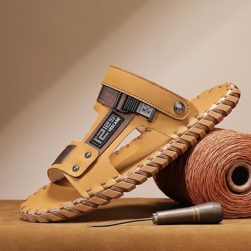 2024 Британская мужская модная обувь с противоскользящей износостойкой подошвой, универсальные домашние тапочки, повседневные сандалии для мужчин на открытом воздухе