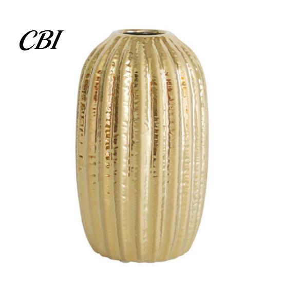 Asymmetrical Vase Gold Ceramic Vases, Decorative Flower for Fresh Flowers Home Decor And Dried Arrangements, Light Luxury Gift Set