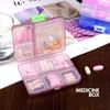 9 Grid Portable Medicine Box Double-layer 9 Grid Portable Medicine Box Mini Small Medicine Box Split