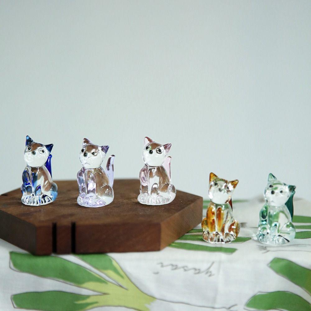 Симпатичное украшение из кристаллов для кошек, прозрачная статуэтка кошки, креативная статуэтка кошки, домашний декор