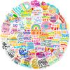 50 English Text Graffiti Stickers Cartoon Color Encouragement Reward Stickers Diy Luggage Decoration Stickers