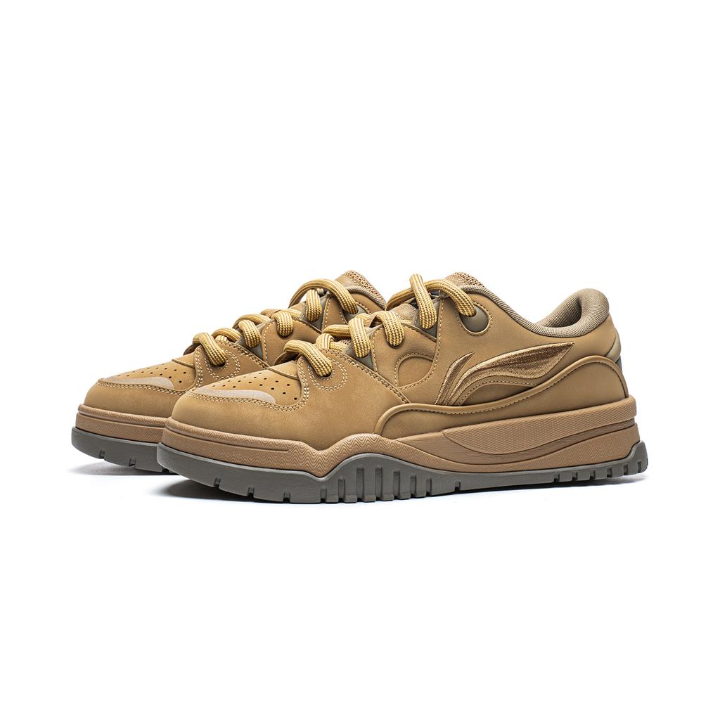 Men's Sneakers Li-Ning Trendy And Vibrant FLEECE Skate Shoes Men's Low-top Earth Yellow