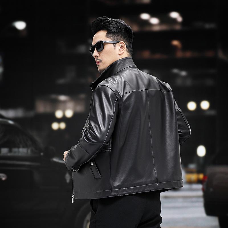 Новые осенние и зимние куртки из натуральной кожи, мужские куртки из овчины, кожаные куртки для мотоциклистов, деловая мужская одежда