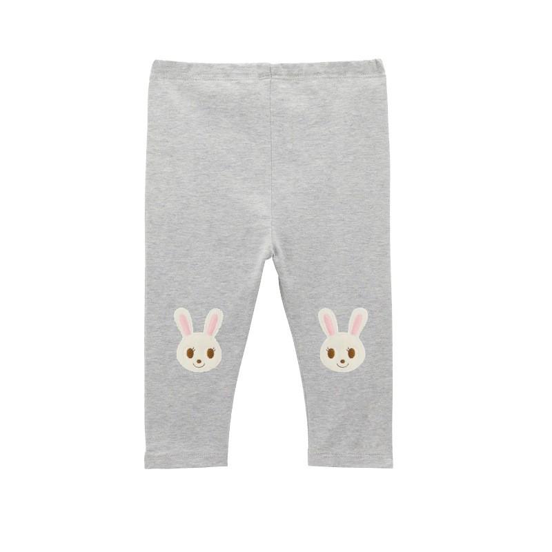 Girls Winter Warm Fleece Lined Cotton Pants Soft Elastic Waist Casual Trousers With Rabbit Embroidery Japanese Style