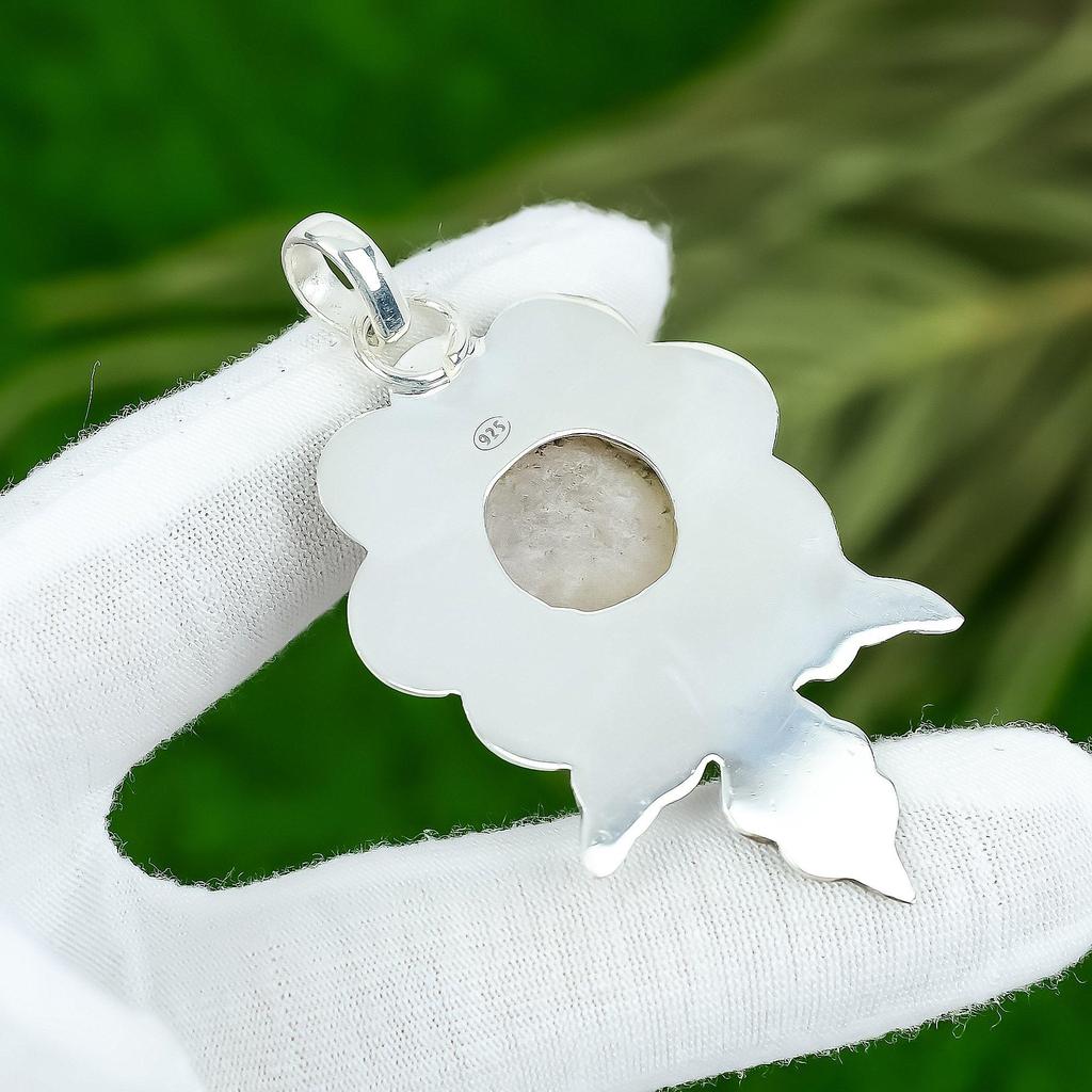 Sisters Day Deal Rose Quartz Stone 925 Sterling Silver Birthday Pendant Jewelry