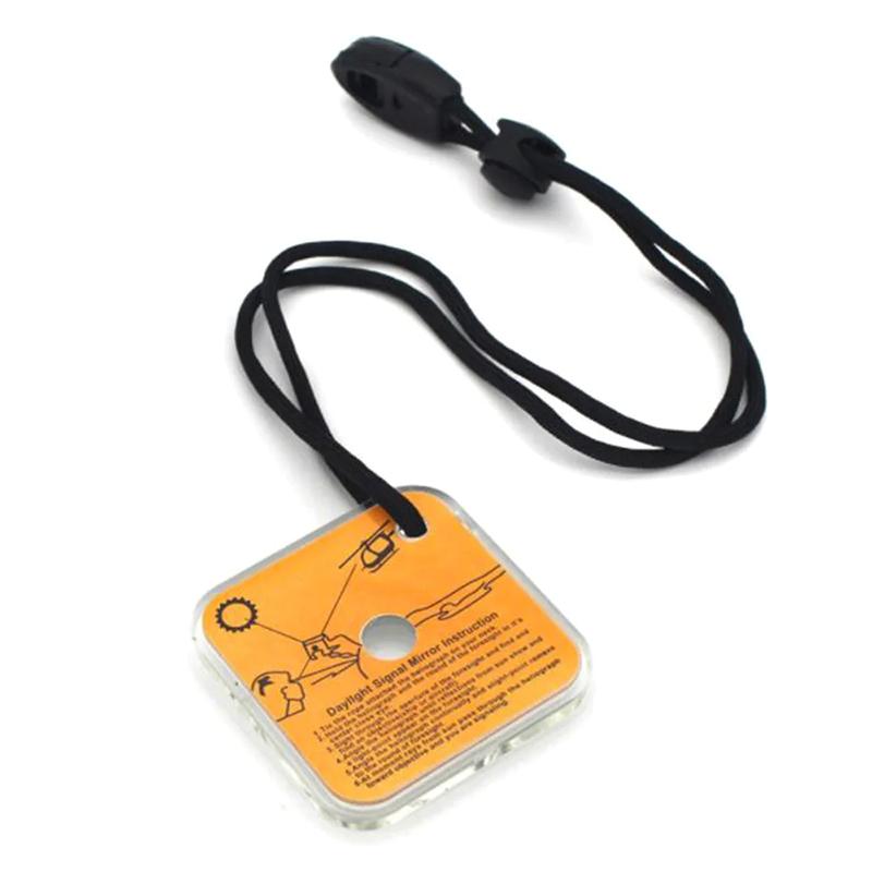 Outdoor Survival Reflective Signal Mirror For Hiking Camping First Aid Supplies