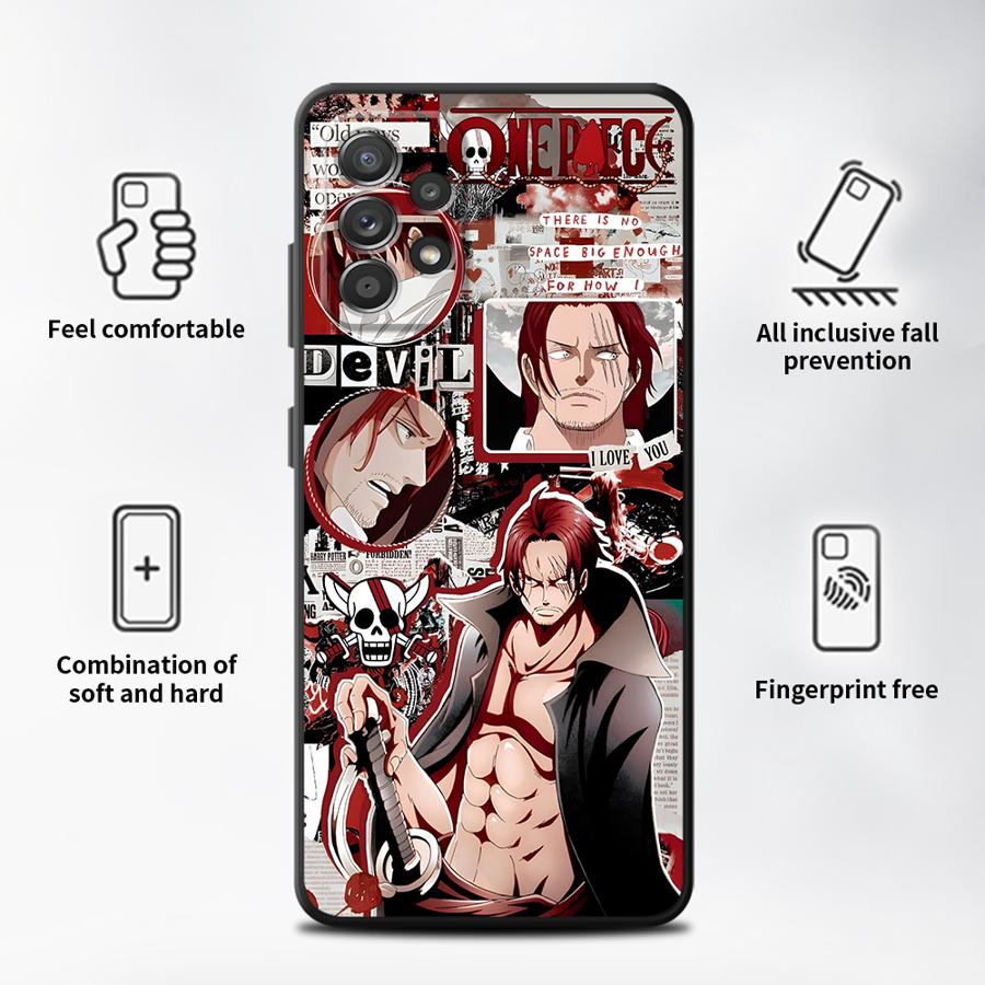 Чехол для Samsung Galaxy A32 A23 A53 A24 A55 A26 A72 A51 A73 A41 A22 A52 A35 A36 A25 A71 Черный Мягкая Накладка на Телефон One Piece Ace Art