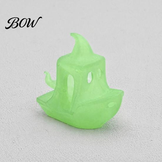 Durable Halloween Ornament 3D Printed Boat Figurine, Spooky Ghost Pumpkin Atmospheric Holiday Props Ship Statue for Party Tabletop Home Decor