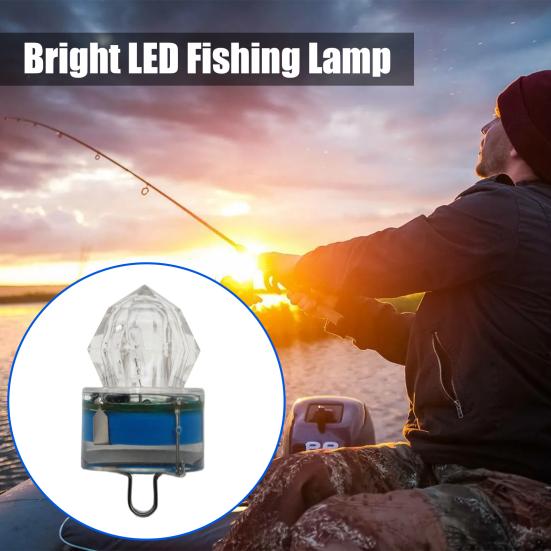 Underwater Fishing Lamp Waterproof Colorful LED Fish Luring Light Submersible Deep Drop Fish Attraction Gathering Lamp Fishing Accessories