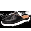 Men's Semi-trailer Summer Personality Men's Slippers British Style I-shaped Button No Heel Sandals Trendy Men's Shoes
