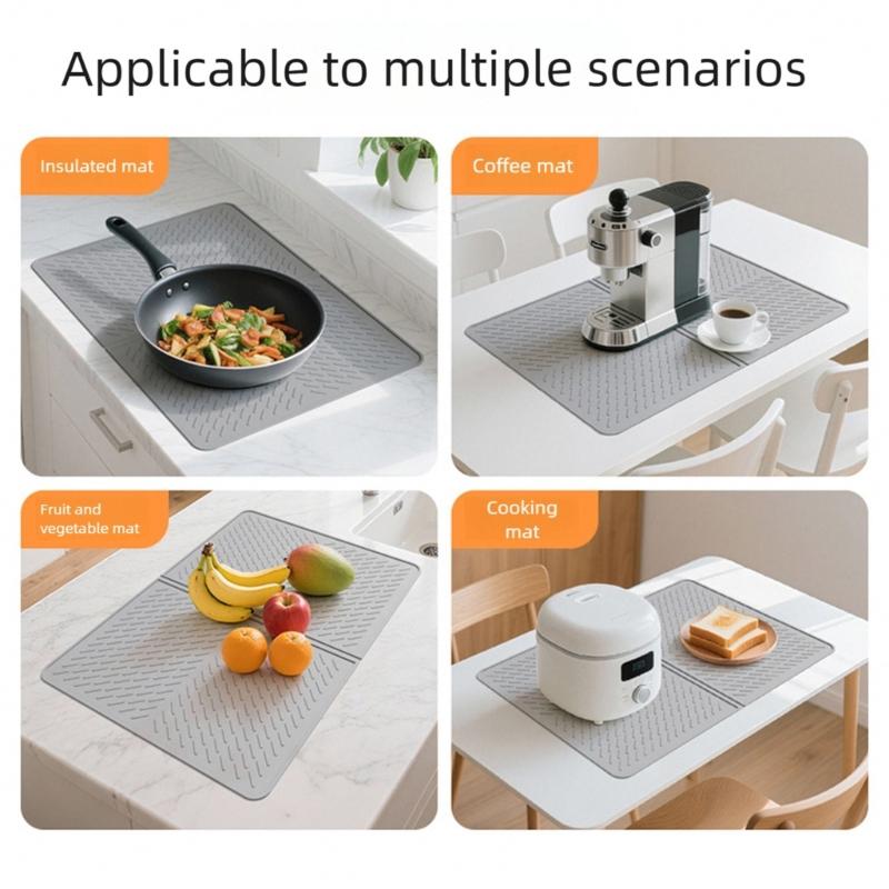 Nonslip Kitchen Surfaces Protectors Mat with Raised Ridges for Cooktop and Countertop Protection 450°F Heat Resistant