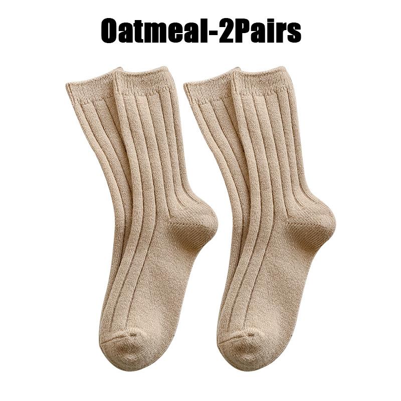 Новые зимние носки, женские кашемировые шерстяные утепленные женские носки, японские модные однотонные термодлинные носки в стиле Харадзюку