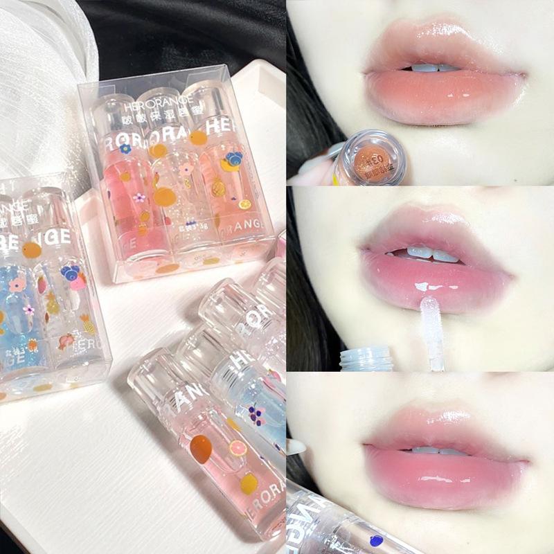 HER ORANGE~ Boo Boo Moisturizing Lip Nectar Clear Lip Oil Watery Mirror Glass Lip Glaze Lip Treatment Lip Balm