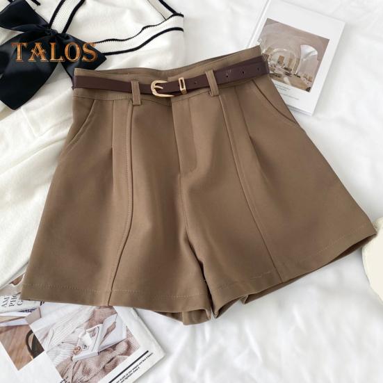 Женские шорты с высокой талией, застежкой-молнией, однотонные повседневные шорты с карманами, универсальные летние шорты