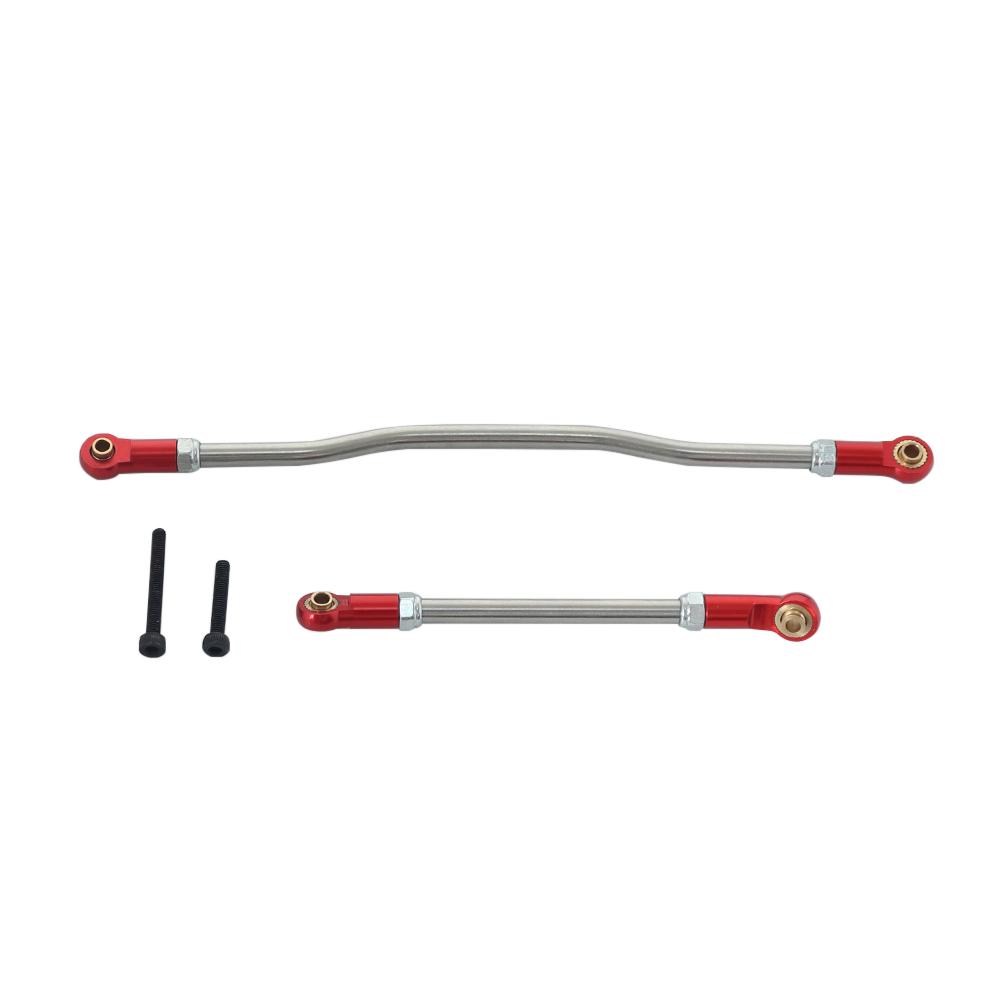 2Pcs Metal Adjustable Steering Linkage Servo Link Pull Rod for 1/10 RC Crawler Car Axial Capra 1.9 Unlimited Trail Buggy RTR