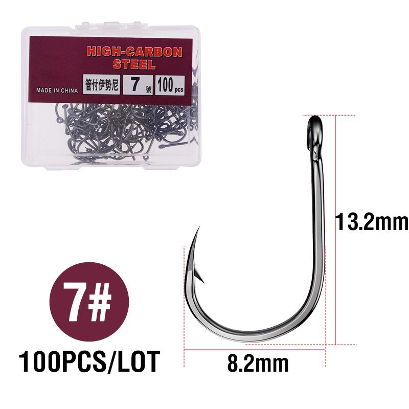 1 Box High Carbon Steel Circle Fishing Hooks Freshwater Fishhook Hole Strong Carp Fish Tackle High Quality