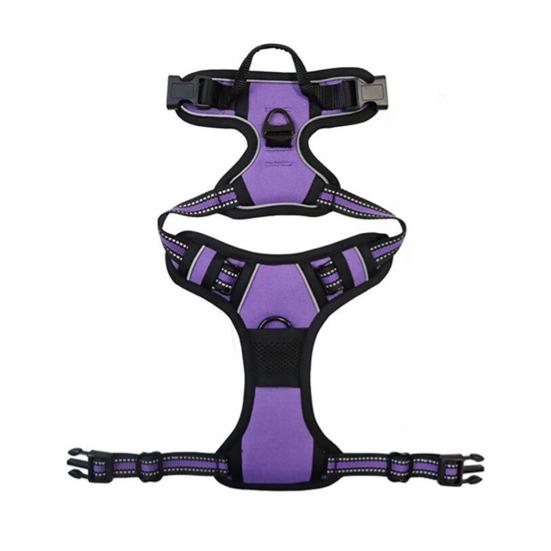 Шлейка для собаки с ручкой, дышащая, регулируемая, с мягкой подкладкой, светоотражающая, не тянущая, с передней клипсой для прогулок, тренировок, охоты