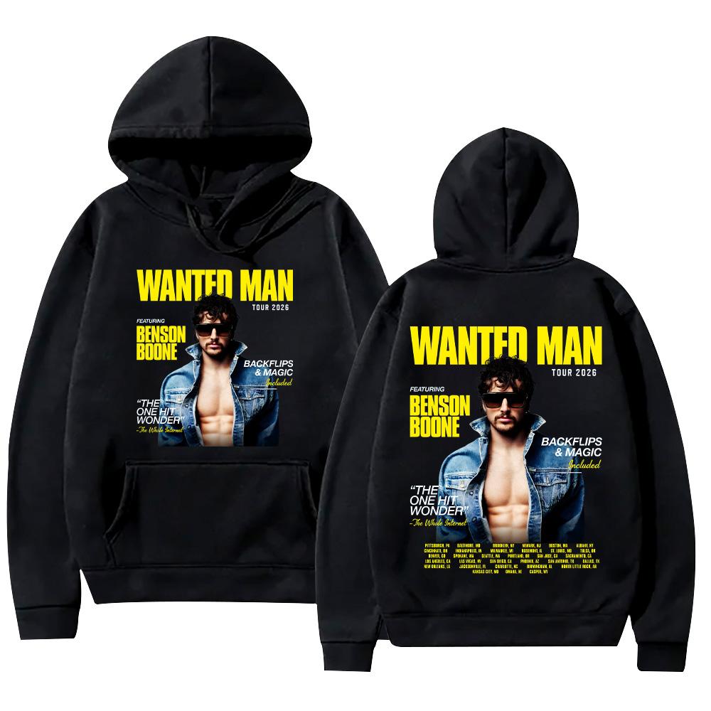 Benson Boone Wanted Man Tour 2026 Hoodies Men Women Clothing Fashion Long Sleeve Sweatshirts Casual Hip Hop Pullovers