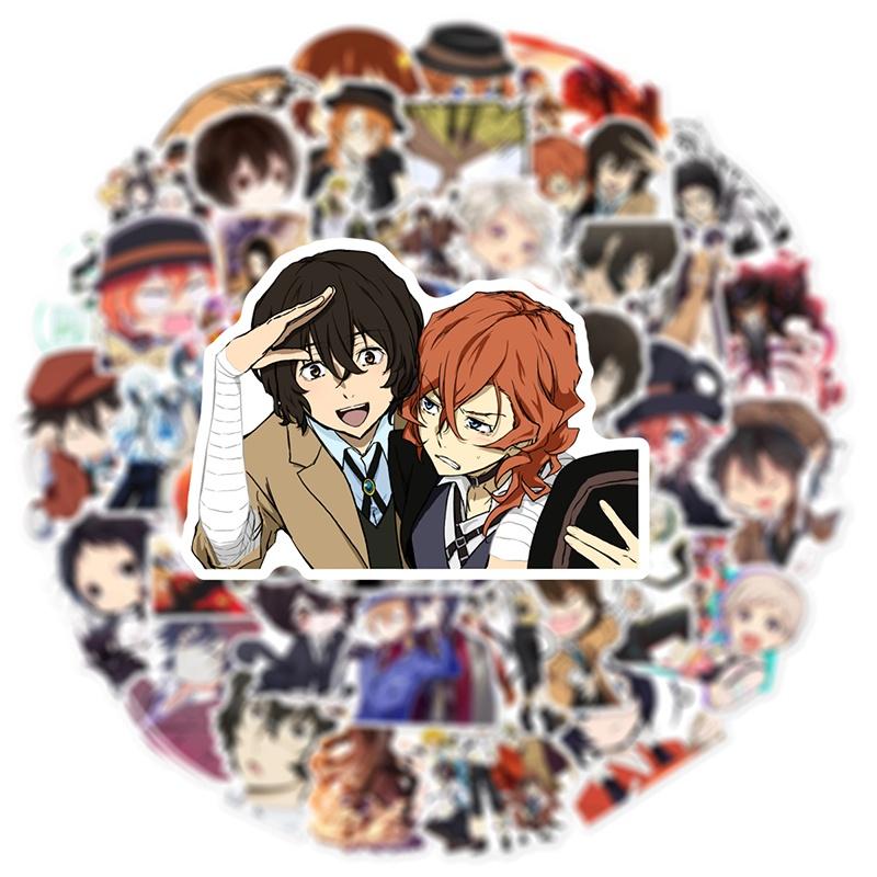 50 шт. Наклейки Bungo Stray Dogs Многоразовый Декор Для Ноутбука Чемодана Граффити