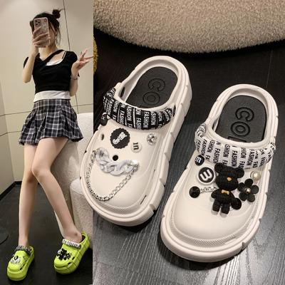 Тапочки на платформе, летние женские сандалии на танкетке 6 см, женские уличные сабо, толстые уличные пляжные шлепанцы, шлепанцы для девочек, садовая обувь