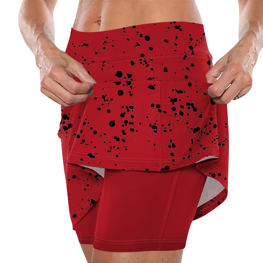 Женская юбка, эластичные брюки-кюлоты для йоги для женщин, спортивные шорты с принтом, легкие узкие однотонные бегуны с высокой талией