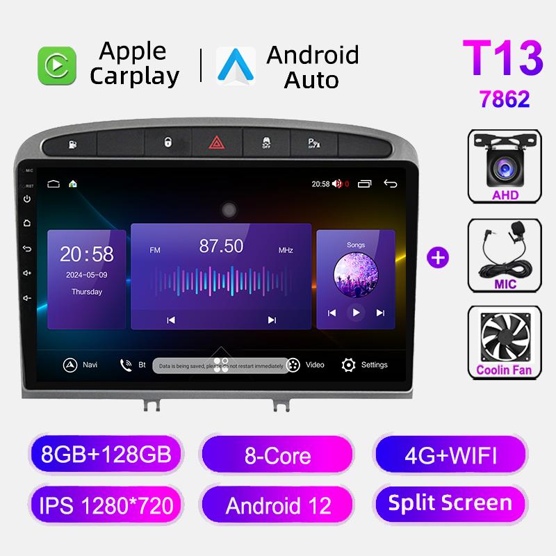 Автомобильное радио для Peugeot 408 2012-2020 для Peugeot 308 T7 2007-2015 Carplay Мультимедиа Видео Плеер Навигация GPS Сенсорный Экран HU