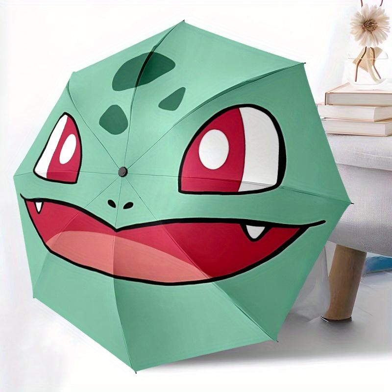 1pc Pokemon Bulbasaur Automatic Open Umbrella - 8-Rib Compact Foldable Design, Durable Fabric for Casual & Fashion Use, 084