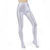 Womens Metallic Fake Two-Piece Tights High Waist Yoga Fitness Leggings