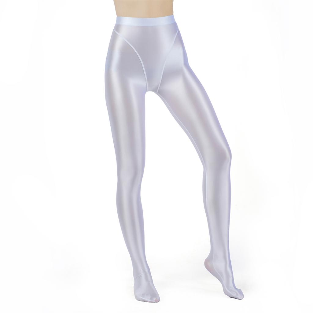 Womens Metallic Fake Two-Piece Tights High Waist Yoga Fitness Leggings