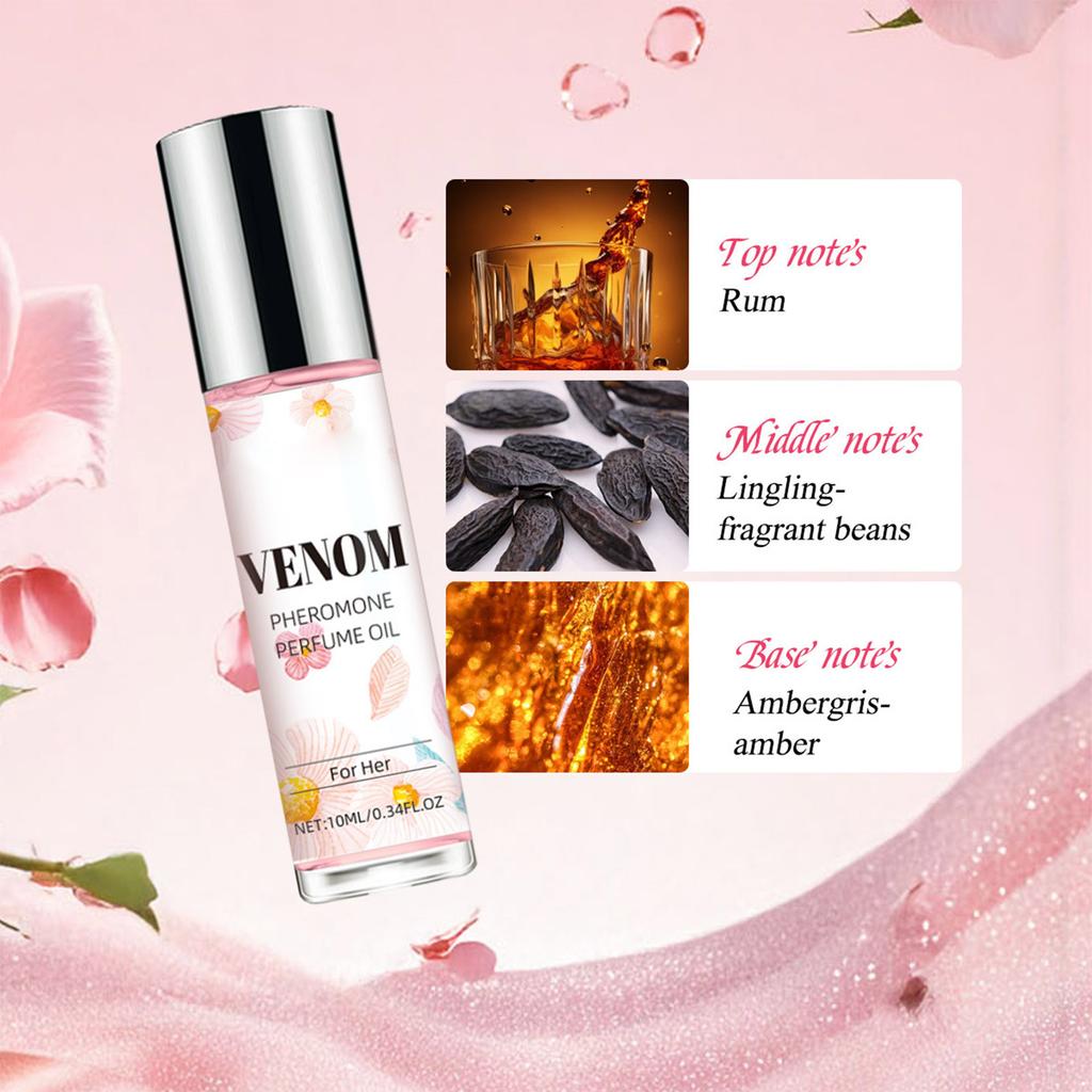 Women's Long Lasting Portable Roll On Perfume with Floral and Fruity Scent for Dating Work Party and Holiday Vacation