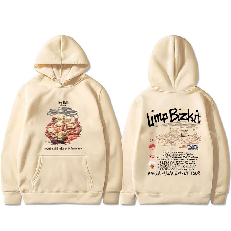 Худи Rock Band Limp Bizkit Anger Management Tour Мужские Женские Повседневные Свободные Худи-Пуловеры Хип-Хоп Уличная Одежда