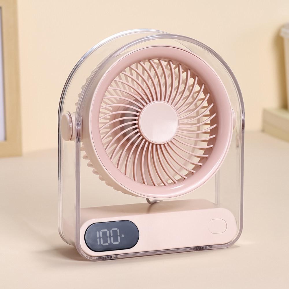 2026 USB Rechargeable Desktop Fan with Detachable Brushless Motor, Silent Operation, Digital Display, and Enhanced Airflow