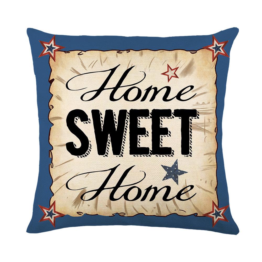 New Independence Day Pillow Cover Polyester Printed Living Room Sofa Cushion Cover Bedroom Decorative Cushion Cover