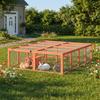 Wooden rabbit hutch with 2 doors, shelter for 2-4 dwarf rabbits, 180.4 x 150 x 48 cm, orange