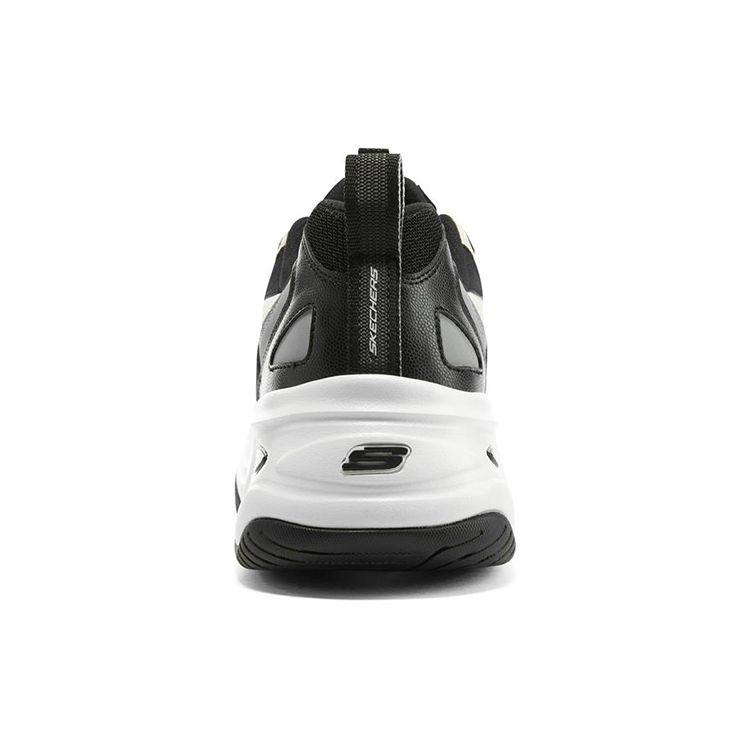 Skechers DLites 4.0 Ткань Кожа Круглый Носок На Шнуровке Спортивные Низкие Повседневные Кроссовки Мужские Черный Белый 237409-BKW