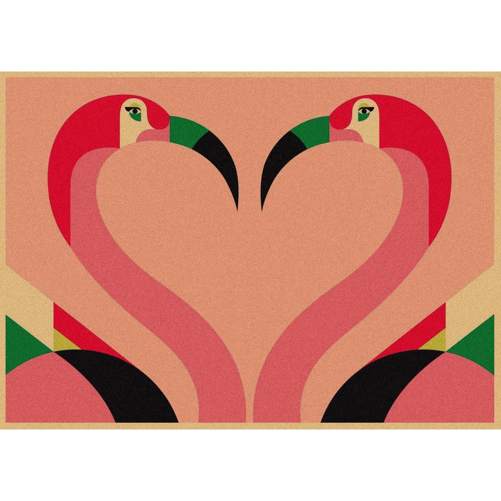 Malika Favre Retro Girl Illustration Kraft Paper Poster for Bar or Cafe Wall Decor