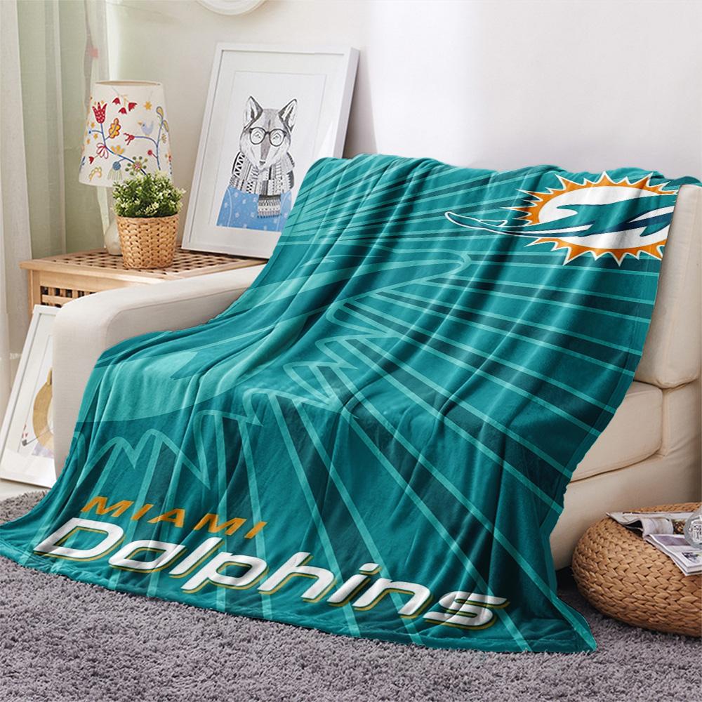 Miami Dolphins Print Flannel Blanket High Quality Warm Comfortable Cover for All Seasons Perfect for Gifts Home Decor