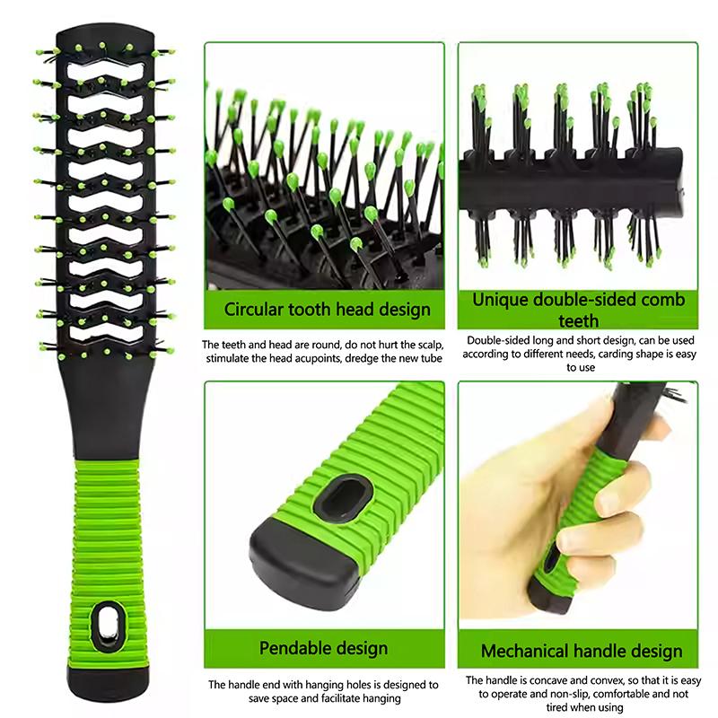 Двусторонняя массажная расческа Pro Salon Anti-Tangle Brushs Hairdressing Detangling Wide Feeth Anti Loss Combs Hairstyling Brush