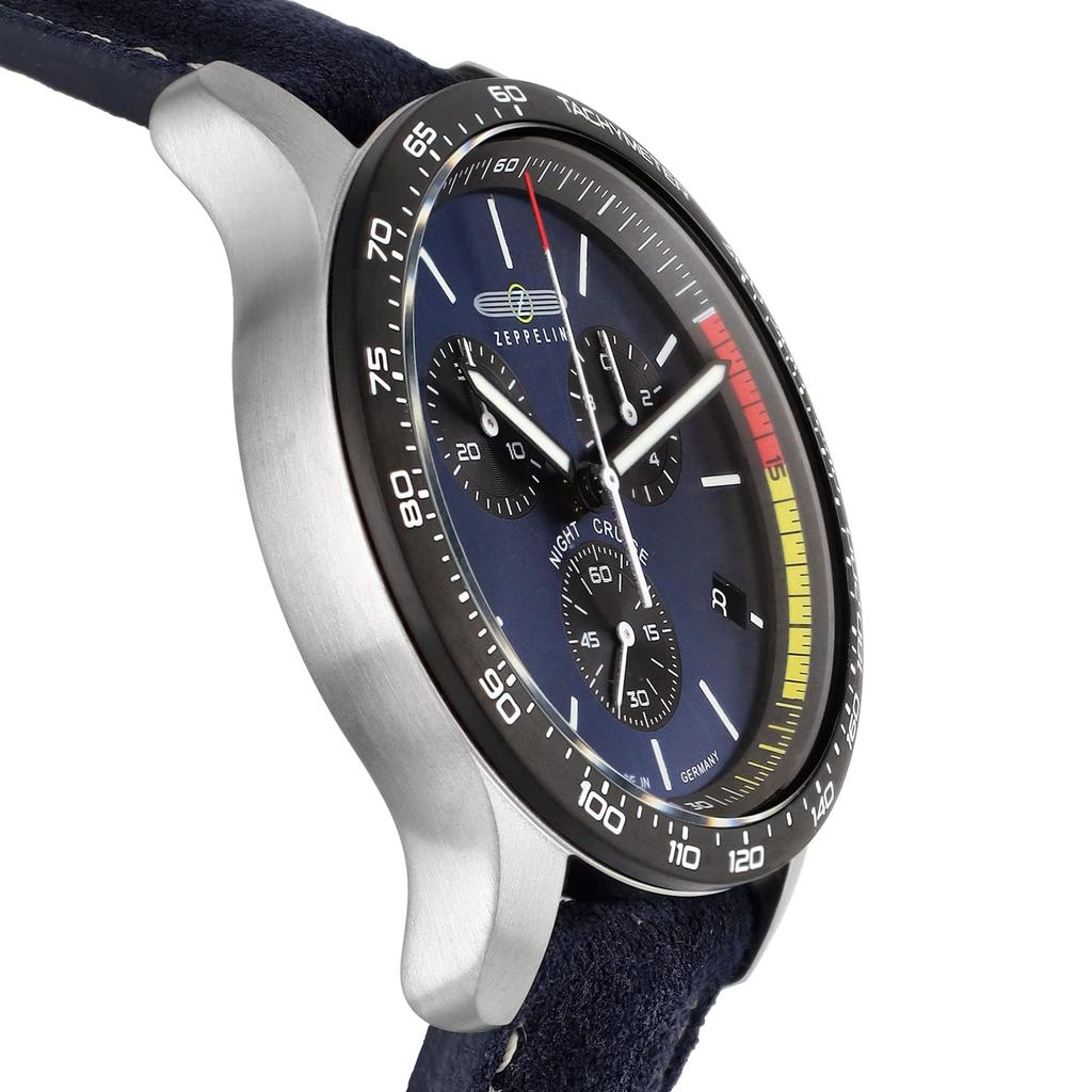 NIGHT CRUISE Navy Stainless Navy [Zeppelin] Watch, Dial, Steel, Quartz, 42mm, German-made, Men's, [Used]
