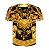 New Summer Baroque T-shirt 3D Digital Print T Shirt Men/Women Vintage Luxury Royal Print Golden Flower Brand Tshirt