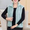 Осень-зима, женский жилет, пальто с воротником-стойкой, без рукавов, утолщенный плюшевый Zpper, защита шеи, карманы, сплошной цвет, женский теплый жилет среднего возраста